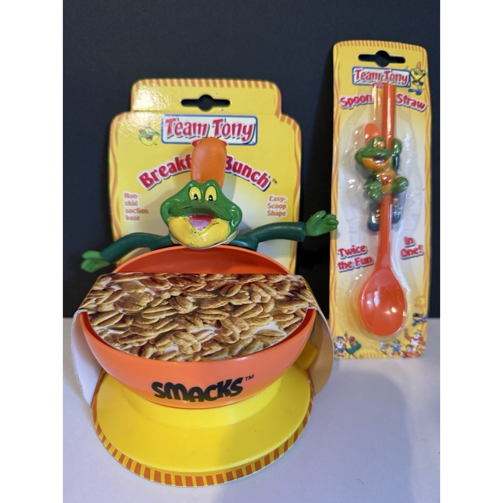 Kellogg's Breakfast Bunch Cereal Bowl Smacks With Spoon Straw NEVER OPENED